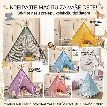 Šatori za decu: 06. 🌞⛺ DEČIJI TIPI ŠATOR ZA IGRU – PREMIUM MODEL 💛✨ Stvorite svom — 9