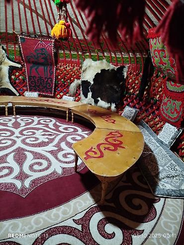 Спорт жана хобби: Боз үйлөрдү ижаралоо, Каркасы Жыгач, 65 баш, Казан, Полу менен, Үстөл — 6