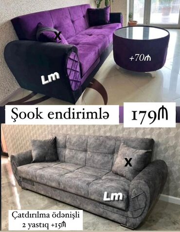 Sifarişlə digər mebel: Divan, Qonaq otağı üçün, Bazalı, Açılan, Kitab