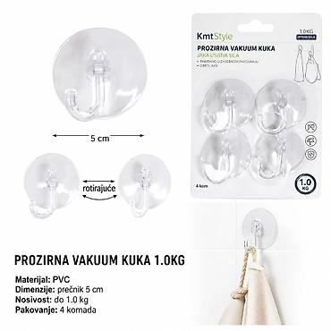 KMT Prozirna kuka za usisavanje 3283067 Praktične, prozirne vakuum