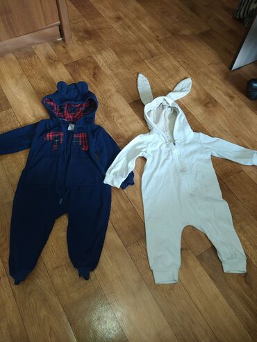 одежды для малышей: Комбинезоны на 9 месяцев. Синий Картерс флисовый очень теплый