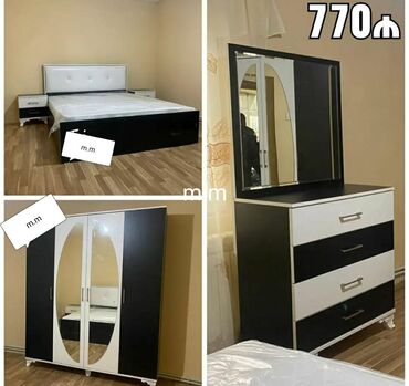 taxt tumba: Двуспальная кровать, Шкаф, Трюмо, 2 тумбы, Азербайджан, Новый