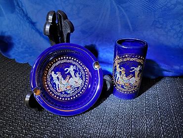 Ostali antikviteti: Grcki set,pepeljara,drzac za upaljac 1950g+. Set grcki,24k — 4