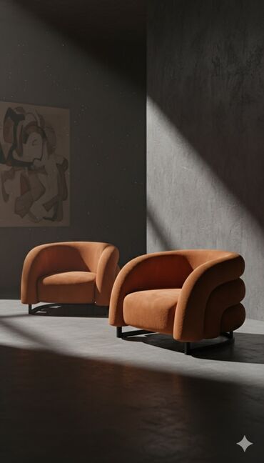 удобное кресло: Кресло современного дизайна в стиле ар-деко/лофт. - Мягкая обивка