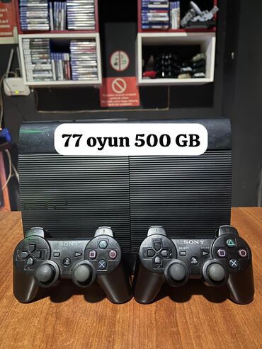 PS3 (Sony PlayStation 3): Ps 3 Super Slim İdeal Vezyetde Yaddas 500 GB yaddasında en son oyunlar
