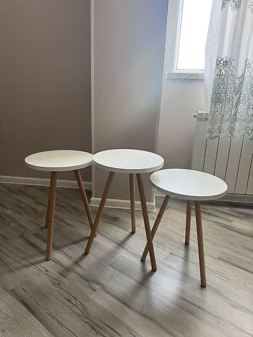 hesir stul: 3-lü dairəvi köməkçi masa dəsti - Minimalist skandinaviya tərzi - Üst — 2