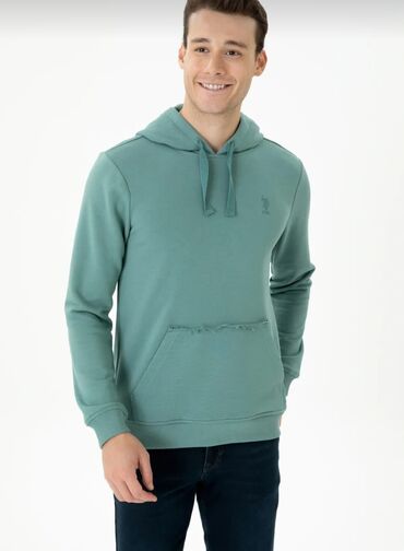 fəhlə paltarı: Men's Sweatshirt, U.S. Polo Assn, M (EU 38), rəng - Yaşıl