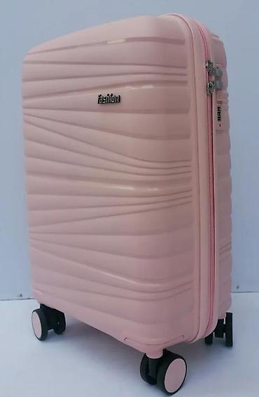 Putni koferi i torbe: Tvrdi kofer na točkiće – roze - Materijal: tvrda plastika (ABS/PC — 8