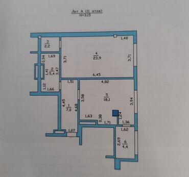 Продажа квартир: 1 комната, 62 м², Элитка, 11 этаж, ПСО (под самоотделку) at lalafo.kg — 9 Продажа квартир: 1 комната, 62 м², Элитка, 11 этаж, ПСО (под самоотделку) — 9