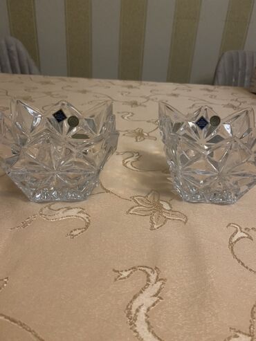 xrustal qutuda: Bohemia jhlava Crystal xrustal qab dəsti (2 ədəd).Yenidir.1ədədi 15