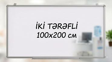 ofis ləvazimatı: İki tərəfli yazı lövhəsi – 100x200 sm - Ölçü: 100 x 200 sm, geniş — 1
