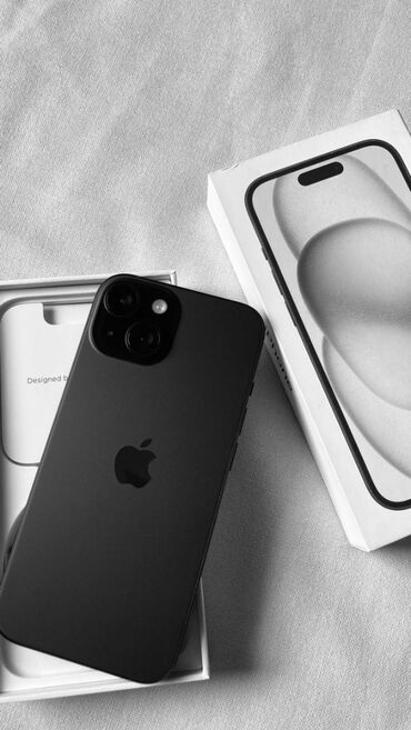 Apple iPhone: IPhone 15, 128 GB, Jet Black, Zəmanət, Barmaq izi, Face ID