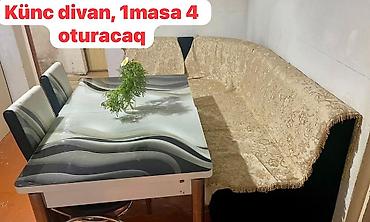 Mətbəx/kafel üçün künc dəstı: - Künc divan (yumru bucaq formasında