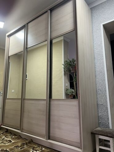 деревянные спальни: Уктоочу бөлмө гарнитуру, Эки кишилик керебет, ДСП, түсү - Саргыч боз