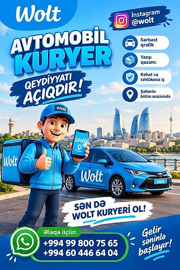 uber surucusu: Sürücü-kuryer tələb olunur, Şəxsi nəqliyyat vasitəsi ilə, Həftəlik ödəniş, Təcrübəsiz — 1