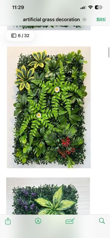 Süni güllər: Süni Yaşıl Divar Panelləri – dekorativ vertikal bağ həlləri Məhsul — 23