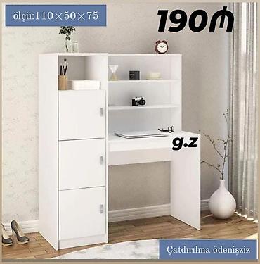 ders masası: Düz masa, Stulsuz, Polkalı, Siyirməsiz, Mat laminat — 1