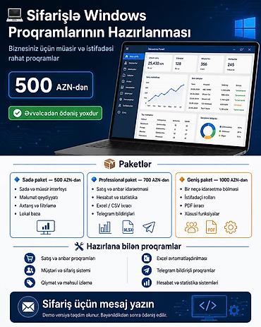 veb vatsap com: 💻 **Sifarişlə Windows Proqramlarının Hazırlanması | 500 AZN-dən** — 1