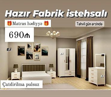 yataq mebeli 2019: Yataq otağı mebel dəsti – hazır fabrik istehsalı. Komplektə daxildir — 1