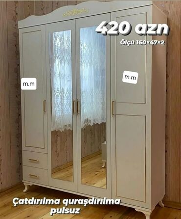 Dolablar: Yeni, Açılan, 3 qapılı Düz dolab, Qarderob, paltar dolabı, Azərbaycan — 26