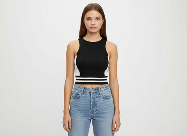 bluzki na ramiączkach czarne: Bershka, Top damski, rozmiar S