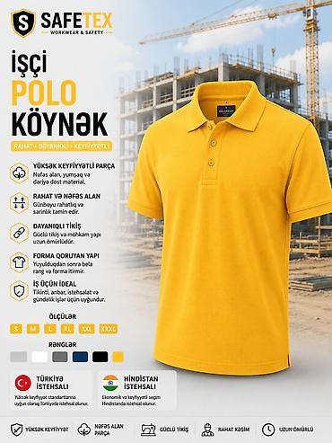 желтые мужские футболки: SAFETEX İşçi Polo Köynək Xüsusiyyətlər: - Yüksək keyfiyyətli parça — 1