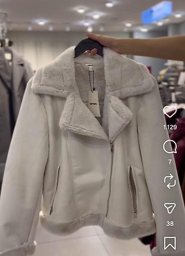 Üst geyimi: Koton qadın kürklü jaket - Rəng: açıq krem/ivori - Model: asimmetrik — 1