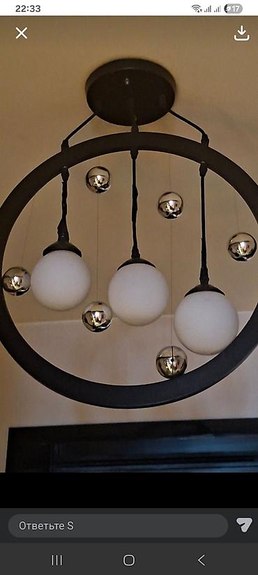 omid lüstur: Çılçıraq, 3 lampa, Metal — 1