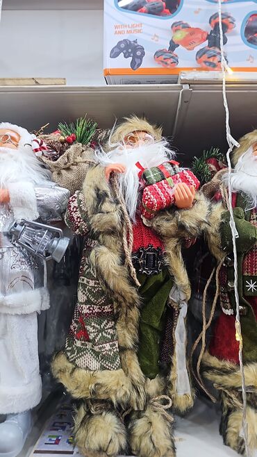 Yeni il oyuncaqları və bəzəkləri: Məhsul kodu sm-510018 Hündürlük 30 cm Şaxta baba kukla mişkası Diqqət — 6