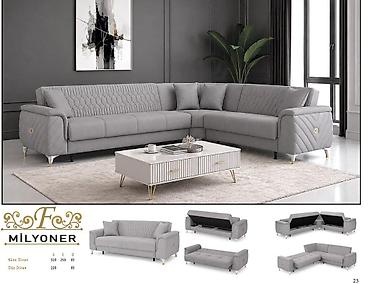 divanar: Original Fabrik istehsalı künc divan 2 teref acilan bazali sağ sol — 5