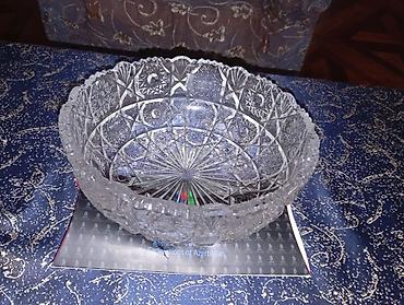 Kəsilmiş naxışlı şüşə/kristal qab 2 eded - Material: şəffaf, ağır