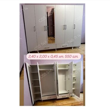 Divanlar: Yeni, 5 qapı Düz dolab, Qarderob, paltar dolabı