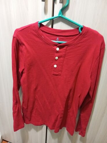 блузка рубашка: Детский топ, рубашка, цвет - Красный, Б/у