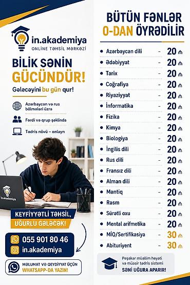butun proqramlar: In.akademiya – Onlayn Təhsil Mərkəzi • Tədris forması: yalnız onlayn — 1