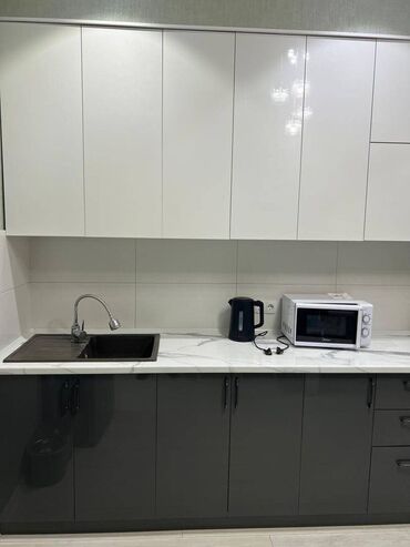 газ на дом: 1 бөлмө, 46 кв. м, Элитка, 6 кабат, Дизайнердик ремонт