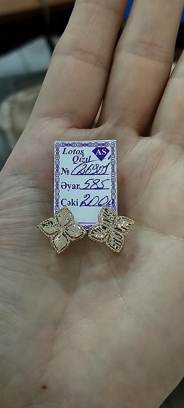 Aksesuarlar: Sırğa, Sarı qızıl, 585 Əyar, 2 g — 4