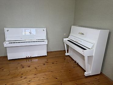 Pianolar: Ağ rəngdə akustik pianino – “Belarus” markası. 2-3 pedallı pianolar — 2