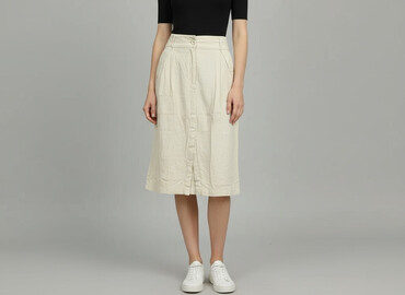 biała spódnice midi z rozcięciem: Top Secret, Women`s skirt, size XS