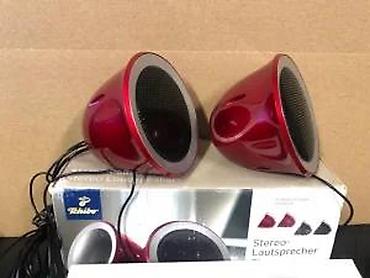 Zvučnici, slušalice i mikrofoni: Tchibo stereo zvučnici – crveni, dizajnerski “cup” oblik - Tip: žični — 5