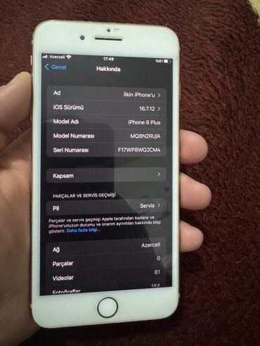 Apple iPhone: IPhone 8 Plus, 64 GB, Qızılı, Barmaq izi — 4