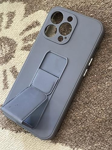 Силиконовый чехол для смартфона с подставкой-ремешком, серый