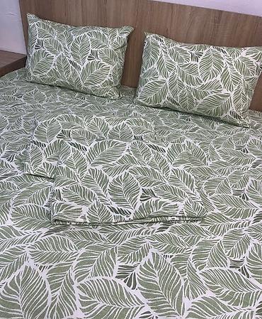 Комплекты постельного белья: Комплект постельного белья с принтом клетку, выполненный в синих и — 6