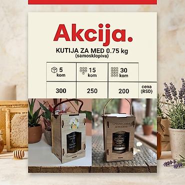 Kutija za med 0,75 kg – samosklopiva. - Materijal: drvo/šperploča sa