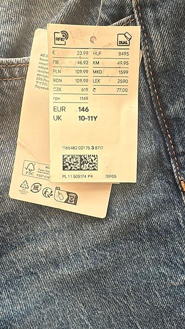 Cinslər və şalvarlar: Uşaq cins şalvarı – H&M Wide Leg modeli - Rəng: Klassik açıq-mavi — 2