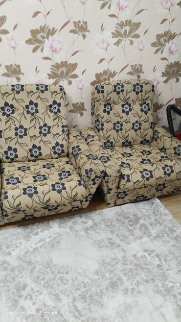 раскладной диван диван кресло: Түсү - Саргыч боз, Колдонулган