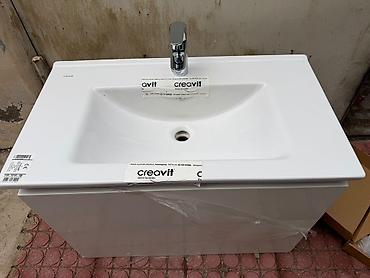parda tul: Creavit hamam dəsti – lavabo və alt dolab Üzərində Vitra kran və — 7