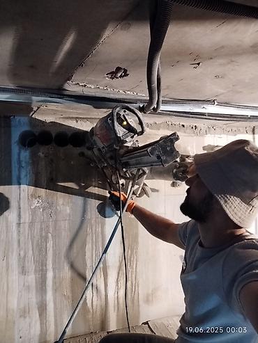 Beton işləri: Səssiz tozsuz səliqəli kəsim. Beton katlavan monolit kubik — 7