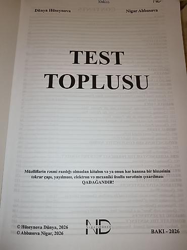 Testlər: 1 həftədi alınıb heç istifadə olunmayıb təzədi 2026 nəşr Məhsul — 2