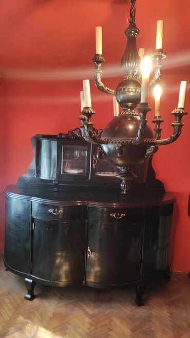 Stilske garniture: Trpezarijski komplet,puno drvo!Veliki ormar,manja komoda,sto sa šest — 5