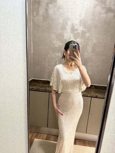 женские пиджаки кардиганы: Вечернее платье, Длинная модель, Без рукавов, С пайетками, S, M